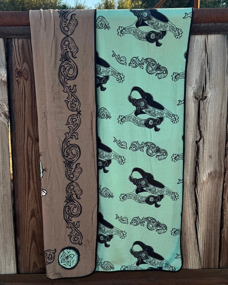 Boots and Burlap Blanket