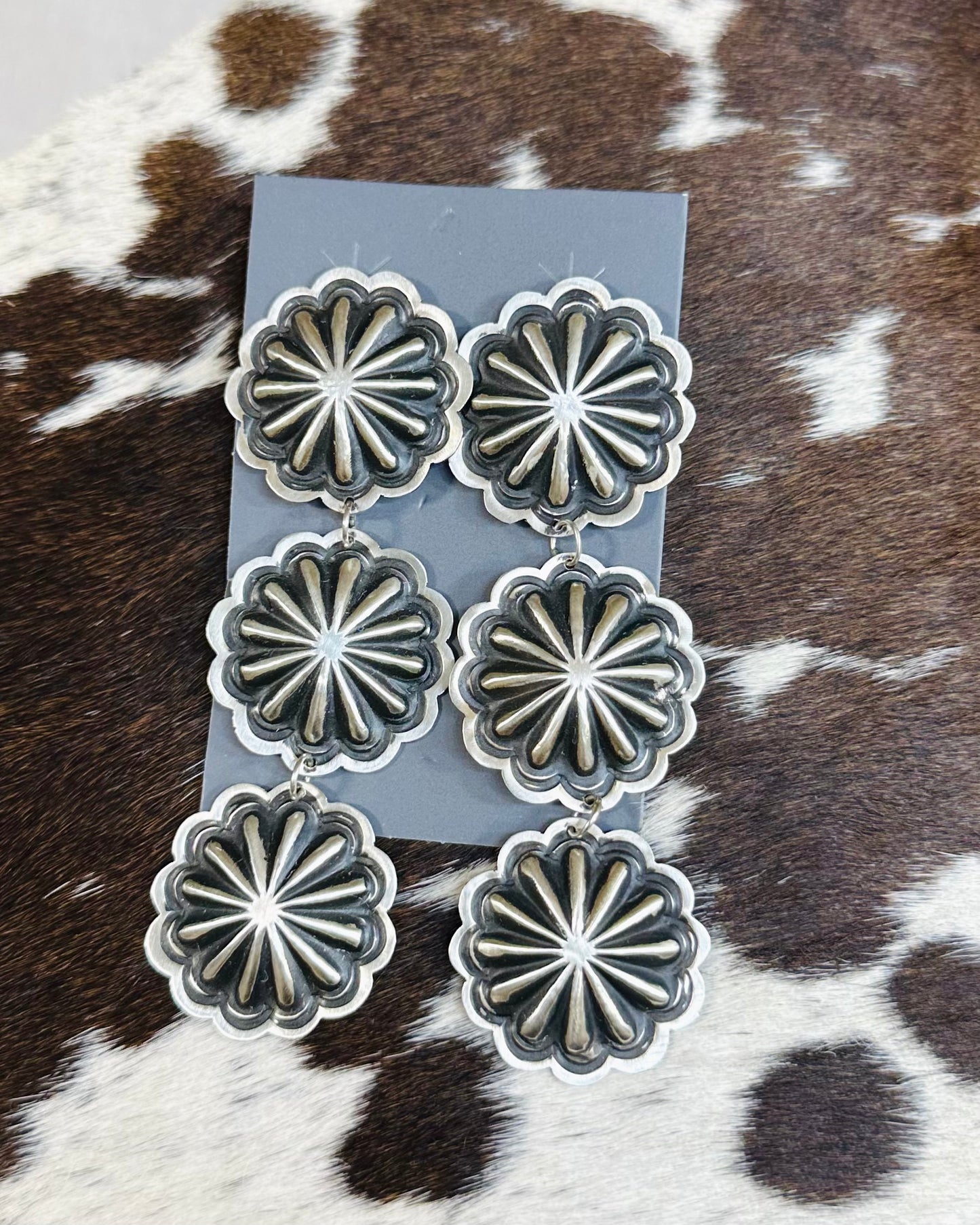 Lane Tahe Concho Drop Earrings *Native