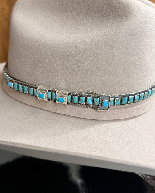 Sterling Turquoise Hat Band *Native