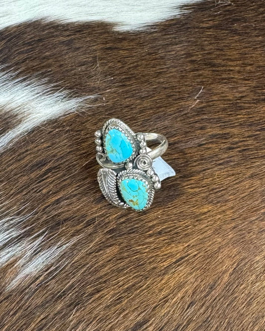 Double Stone Turquoise Ring *Sterling