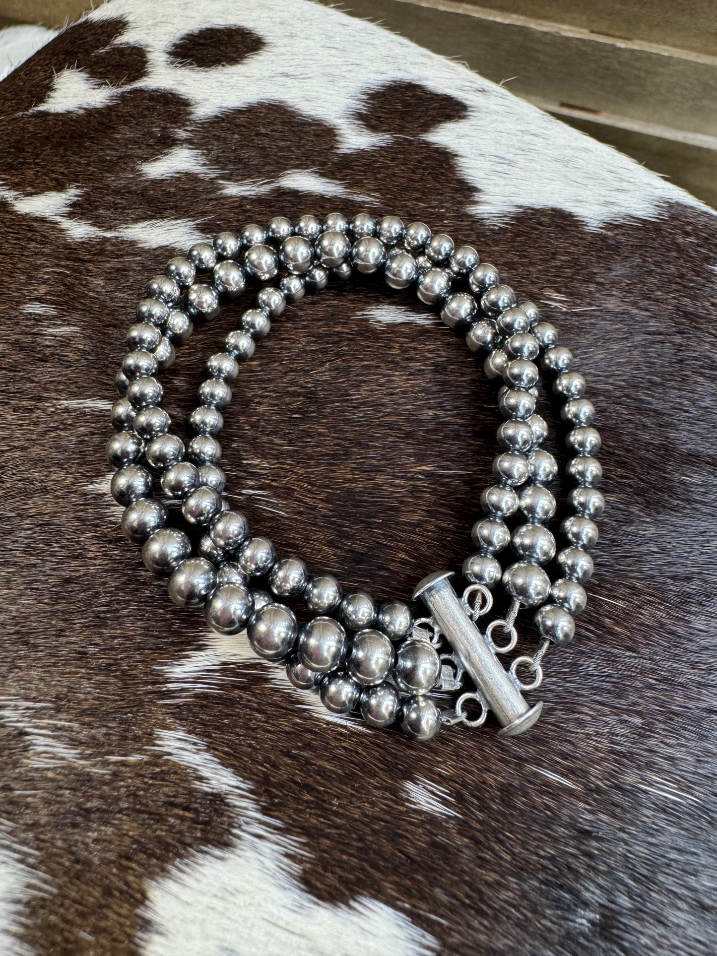 3 Strand Sterling Pearl Bracelet