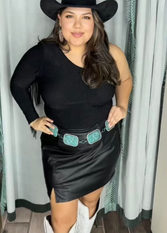 Cool Girl Pleather Skirt Black