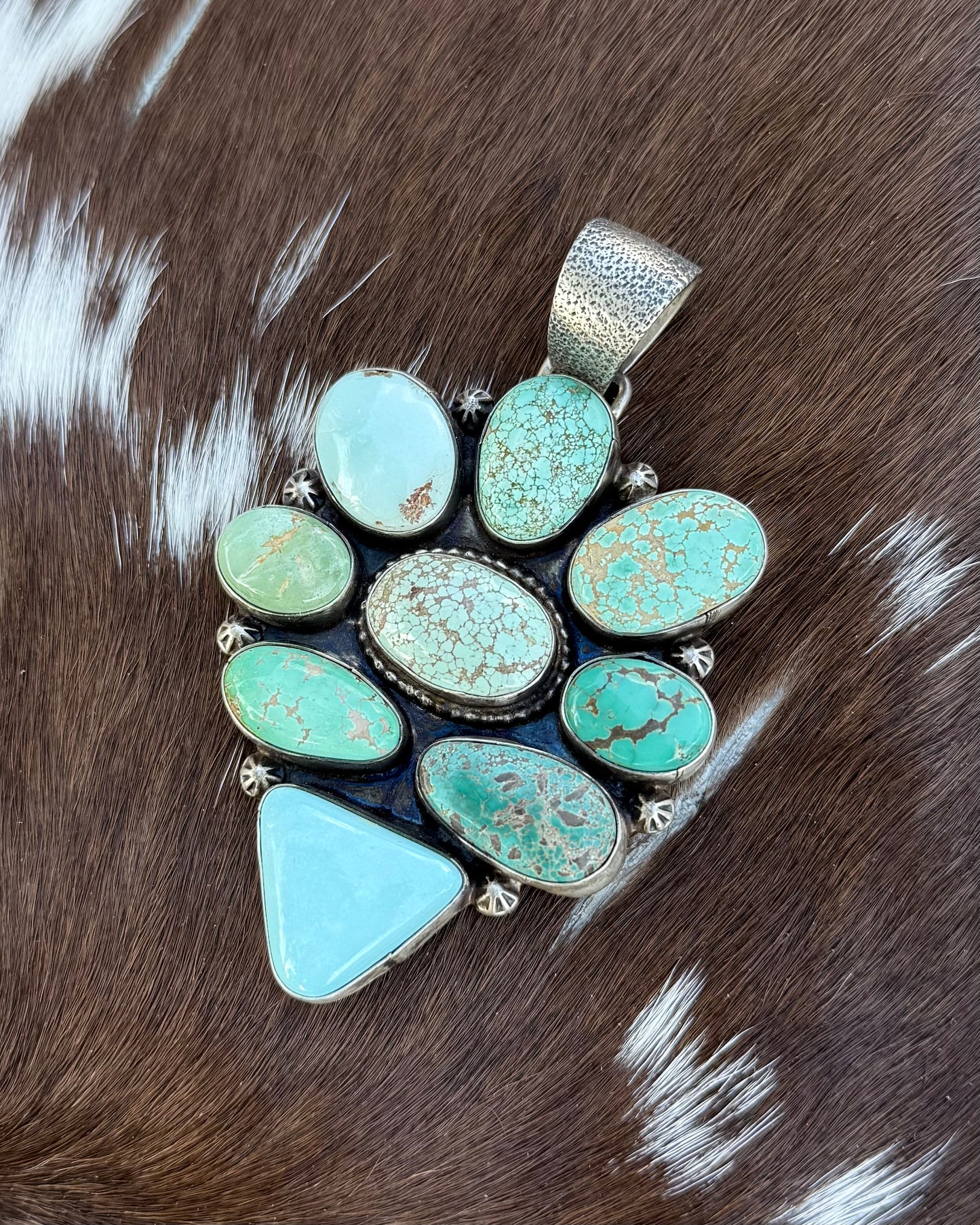 Mixed Turquoise Cluster Pendant *Native