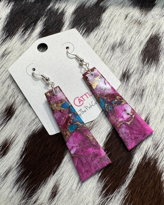 Purple Mojave Slab Earrings