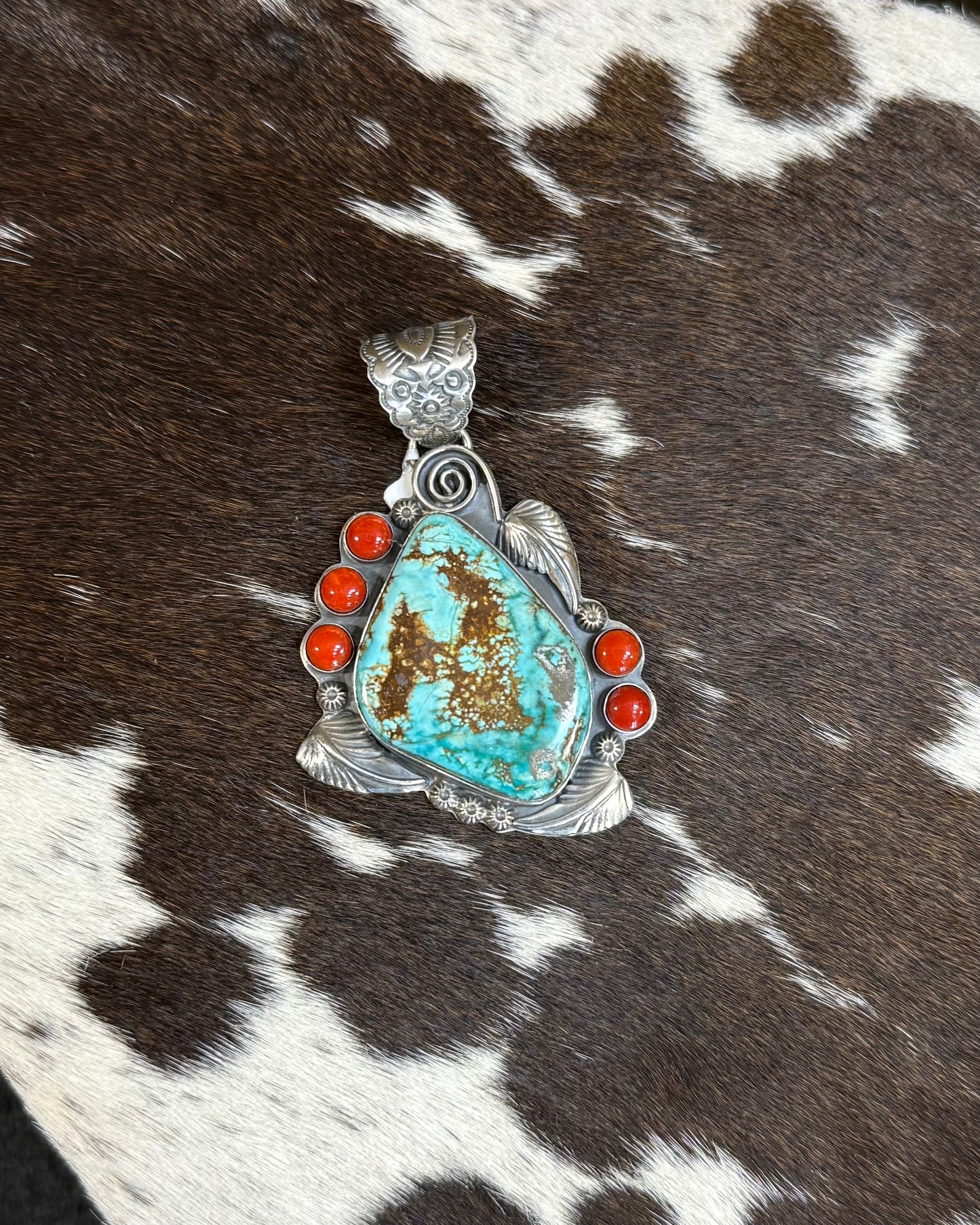 Ned Nez Royston Coral Pendant *Native