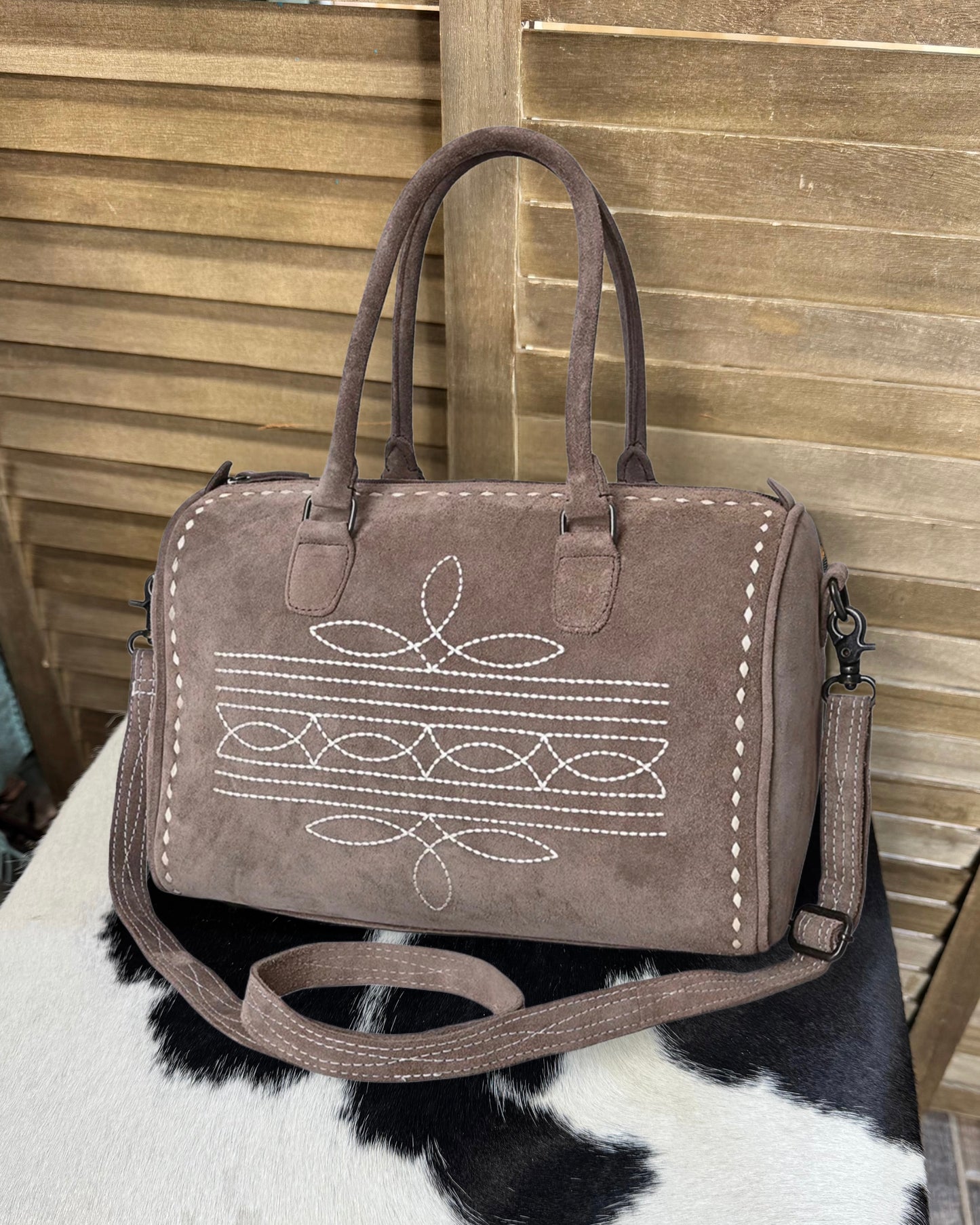 American Darling Cement Boot Stitch Speedy Bag