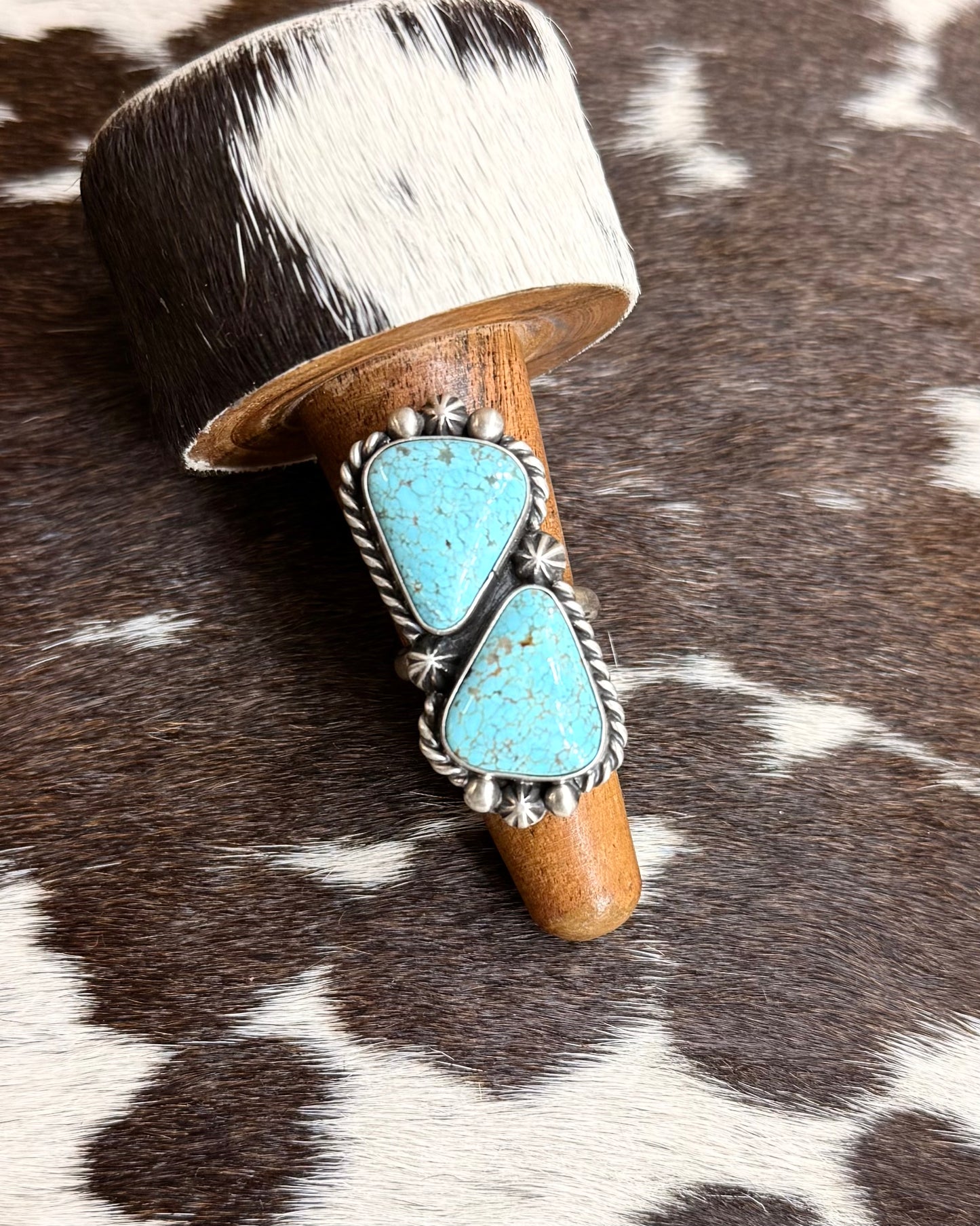 2 Stone Kingman Adjustable Ring *Native