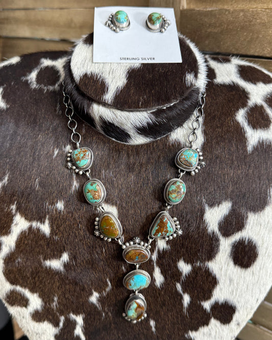 Lorenzo Juan Navajo Kingman Turquoise Necklace Set *Native