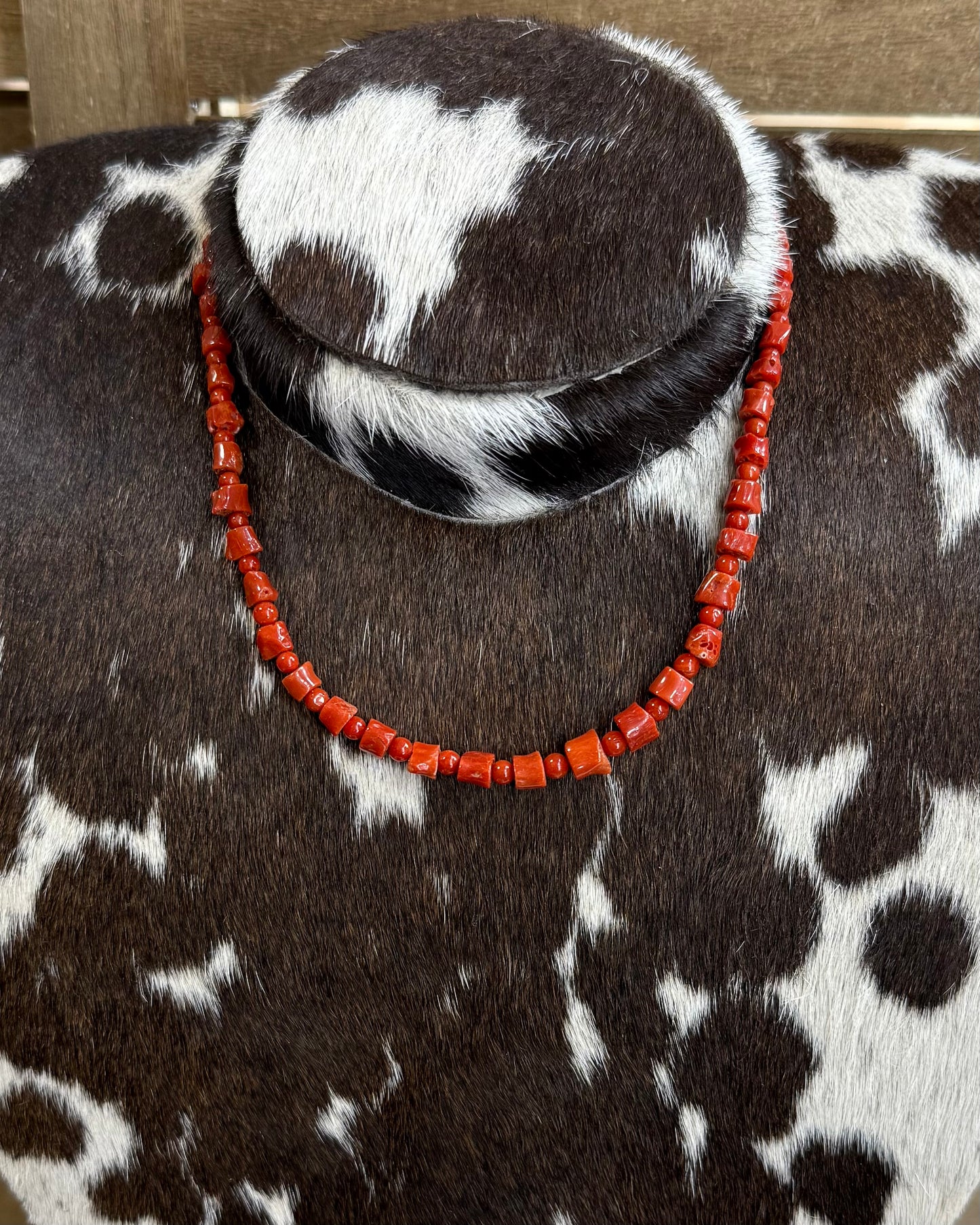 Natural Coral Stacker Necklace 16”