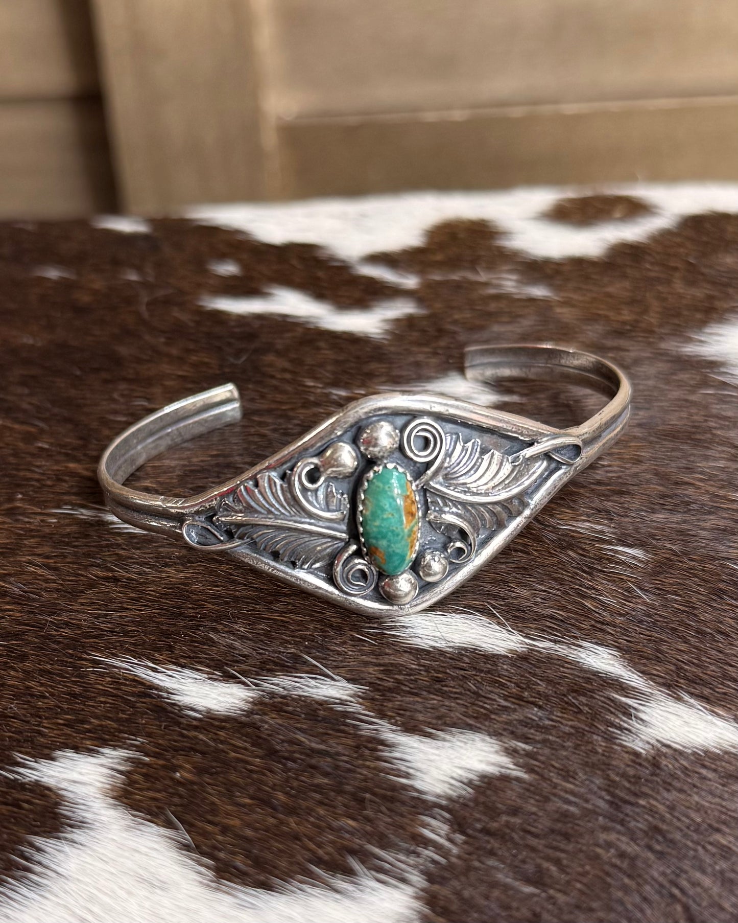 Kingman Turquoise Feather Bracelet *Native