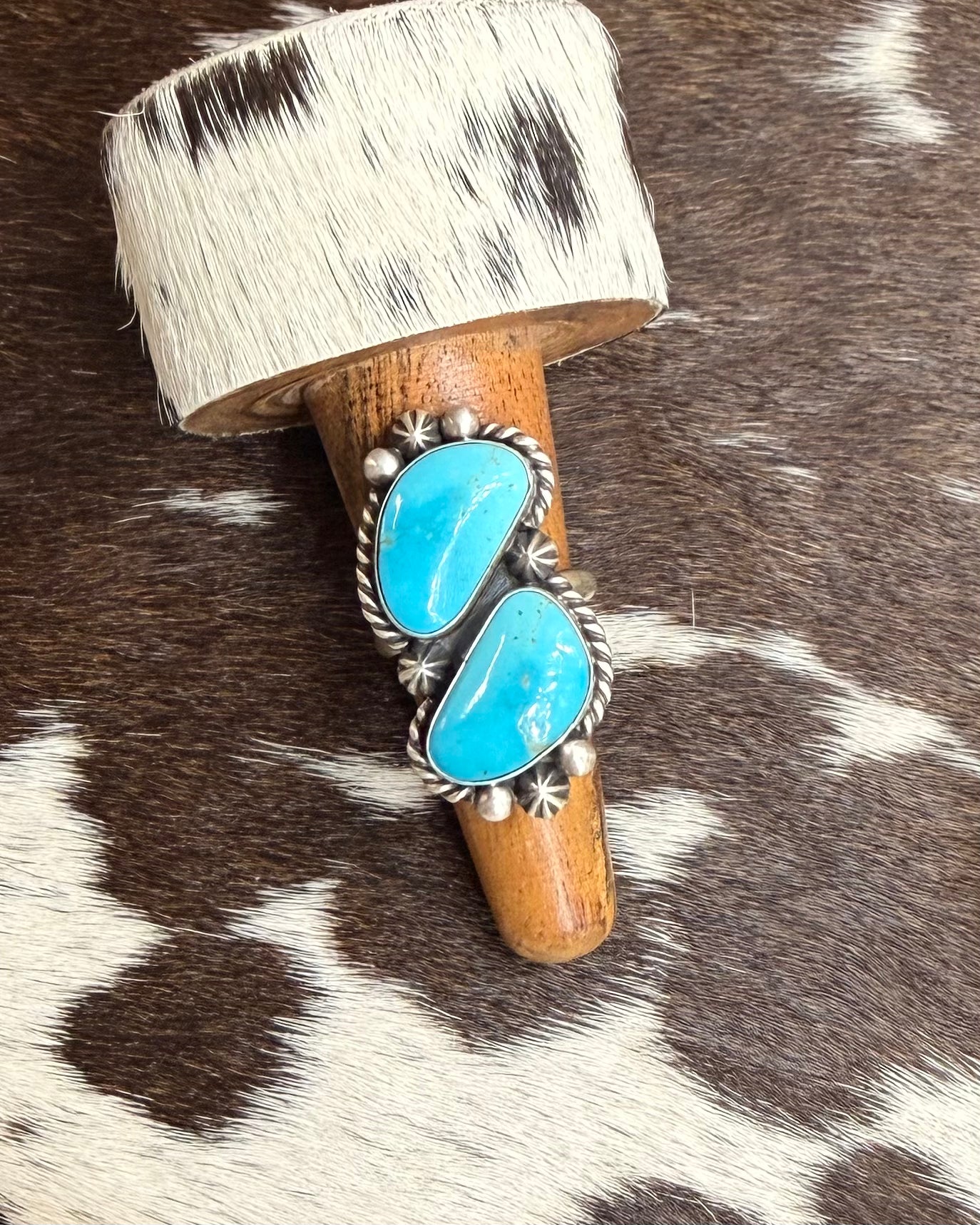 2 Stone Kingman Adjustable Ring *Native