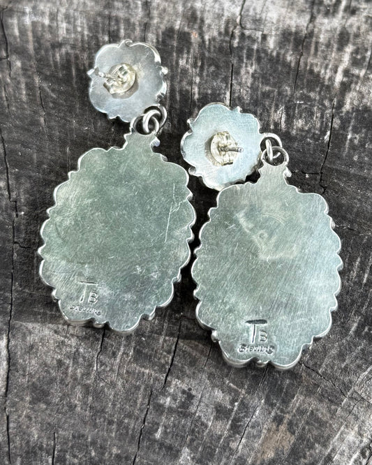 Owners Closet ~ Coral Concho Cluster Earrings *Native