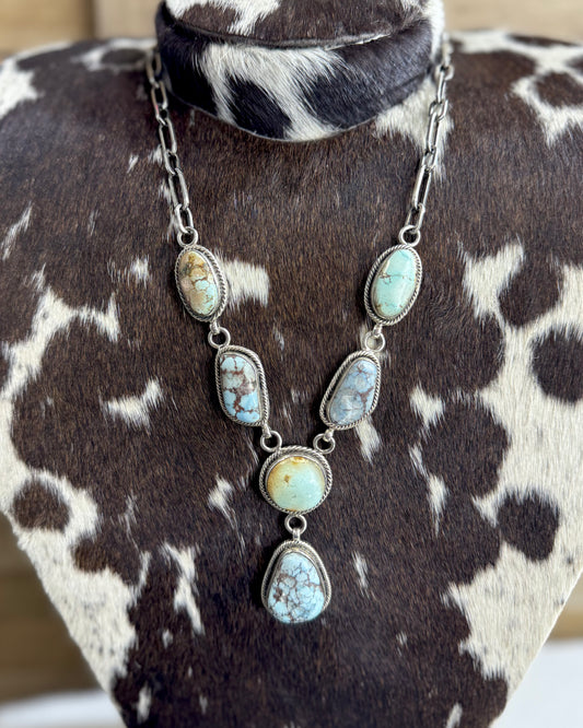 Zia Golden Hills Mixed Turquoise Mini Statement Necklace