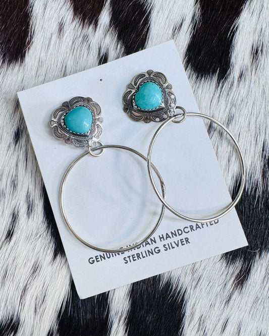 Heart Stud Hoops