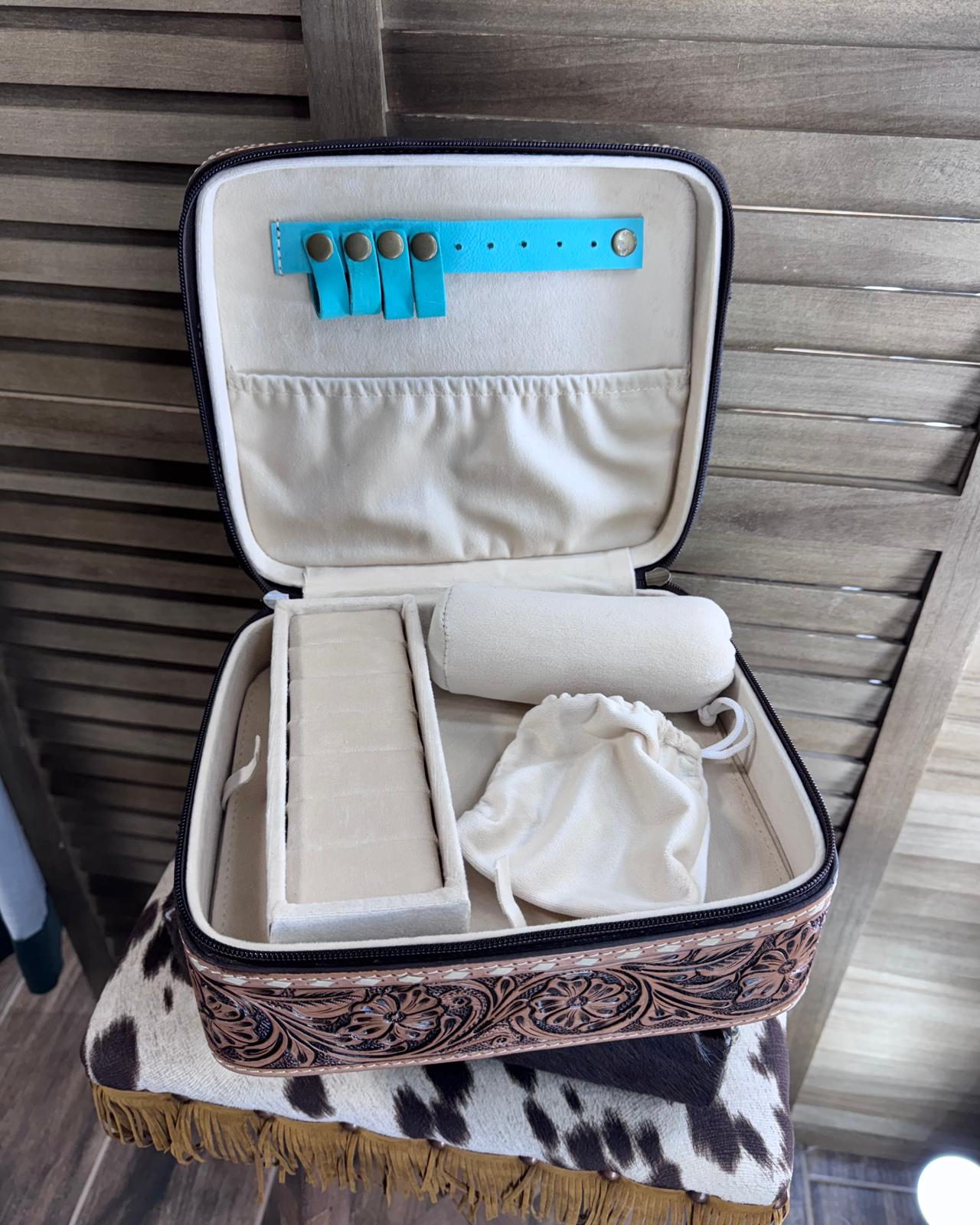 Turquoise Boot Stitch Jewelry Box