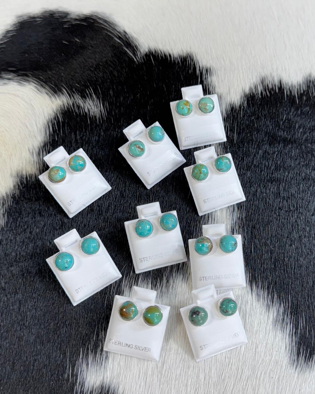 Turquoise Green Stone Studs *Stone Varies