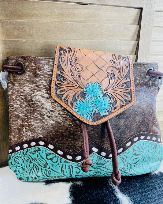 Drawstring Turquoise Bag