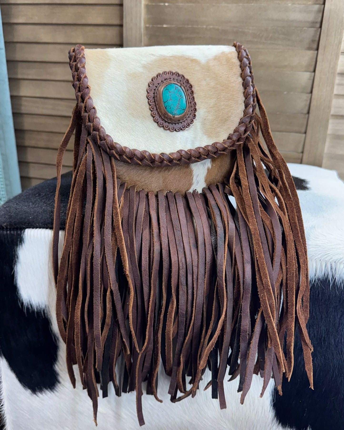 AD Stone Fringe Crossbody *Hide Varies