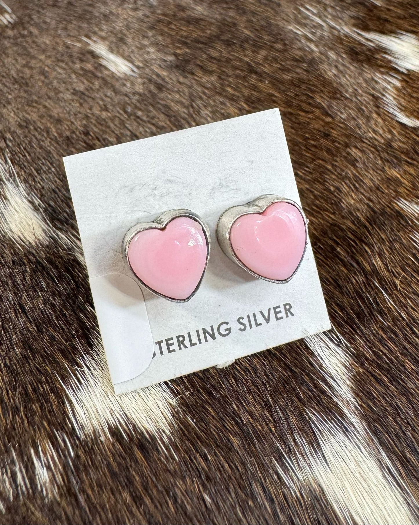 Johnny Dixon Pink Conch Heart Studs *Native
