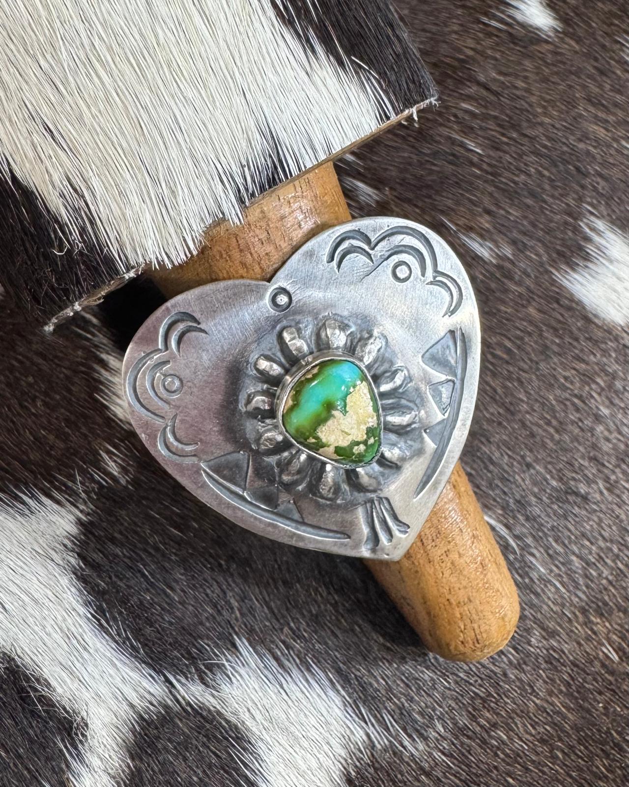 Leroy James Sterling Sonoran Gold Heart Ring *Native