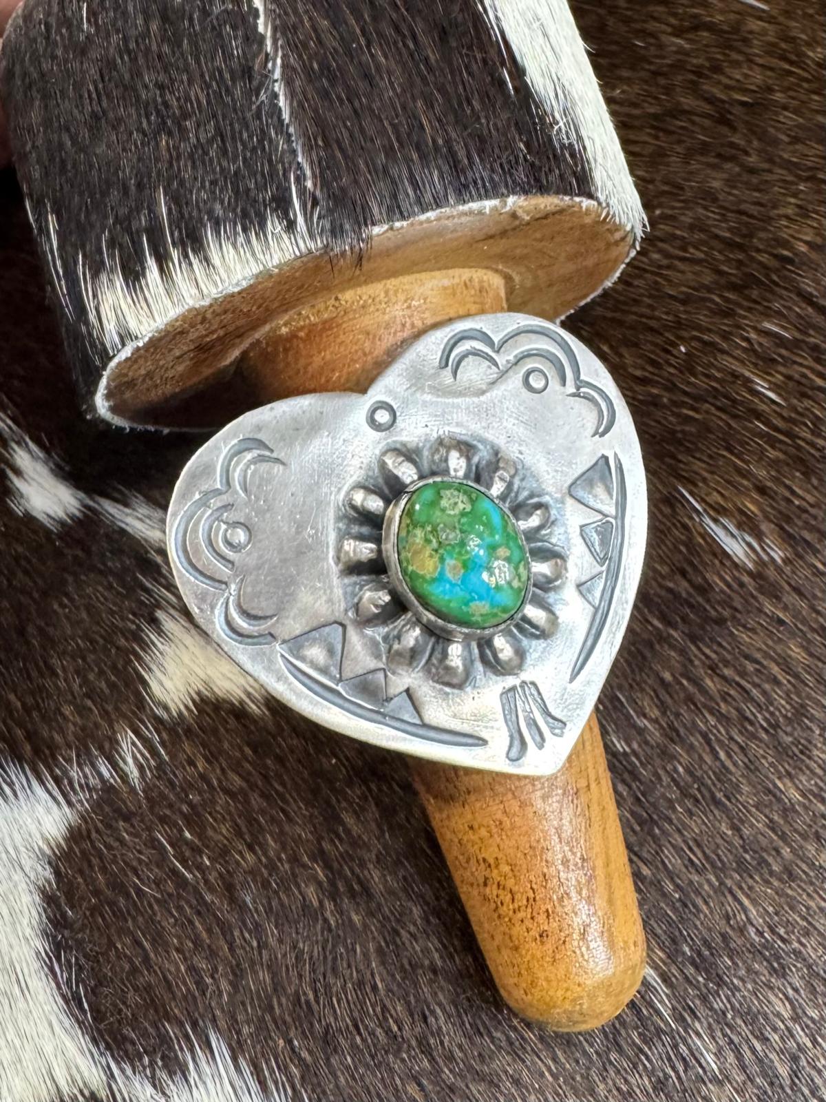 Leroy James Sterling Sonoran Gold Heart Ring *Native