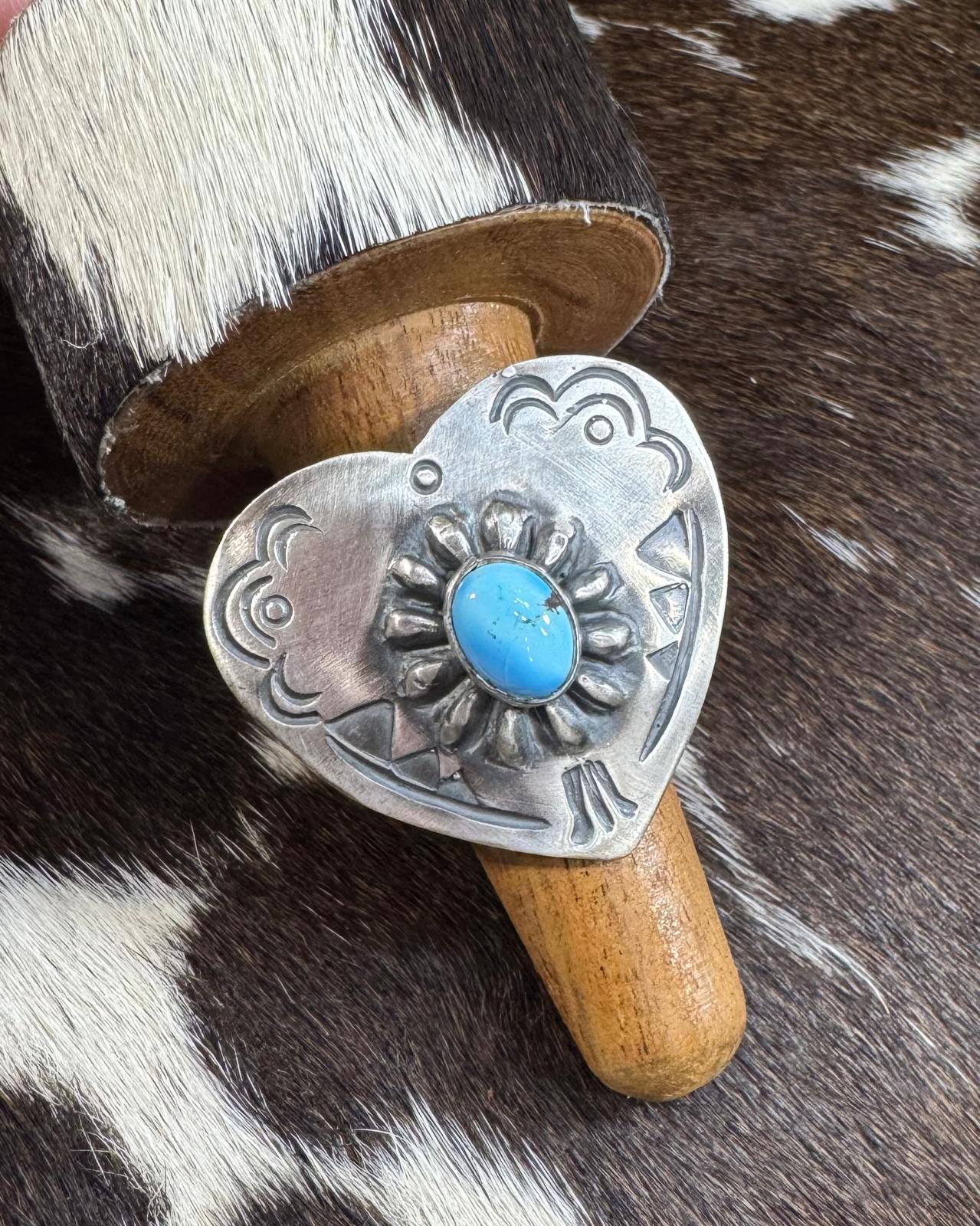 Leroy James Sterling Golden Hills Heart Ring *Native