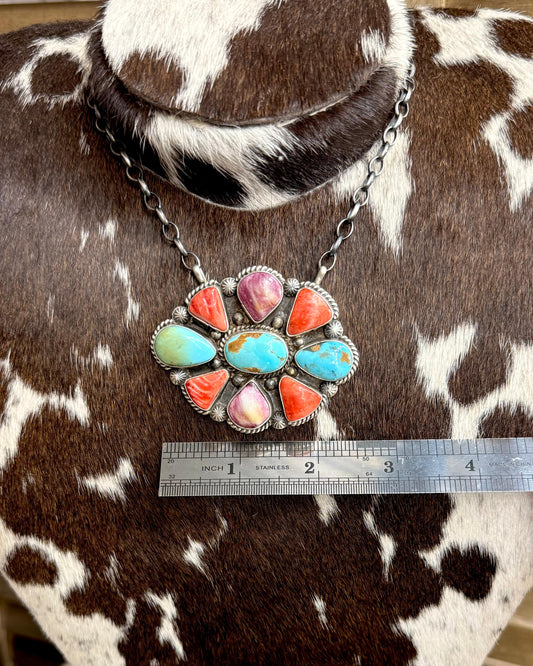 18” Elouise Kee Multi Stone Cluster Necklace