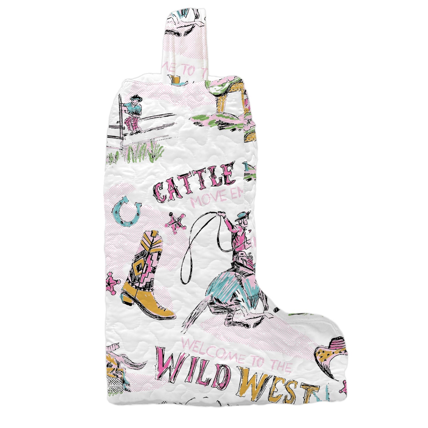 Pink Cattle Drive Jewels Quilted Boot Bag