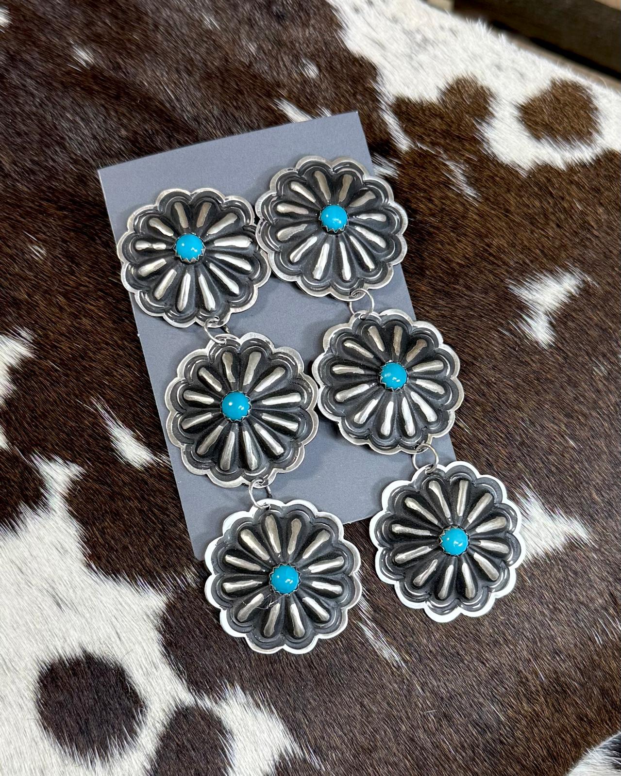 L. Tahe Concho Dangle Earrings