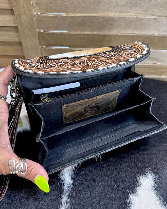 Sunflower Cowhide Wrislet