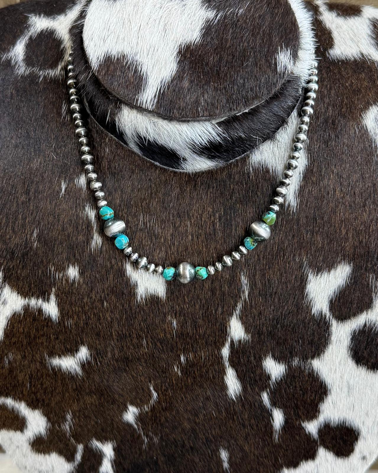 Sterling Pearl Natural Turquoise Stacker
