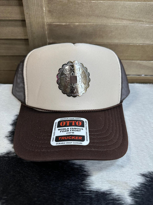 Brown Concho Trucker Hat