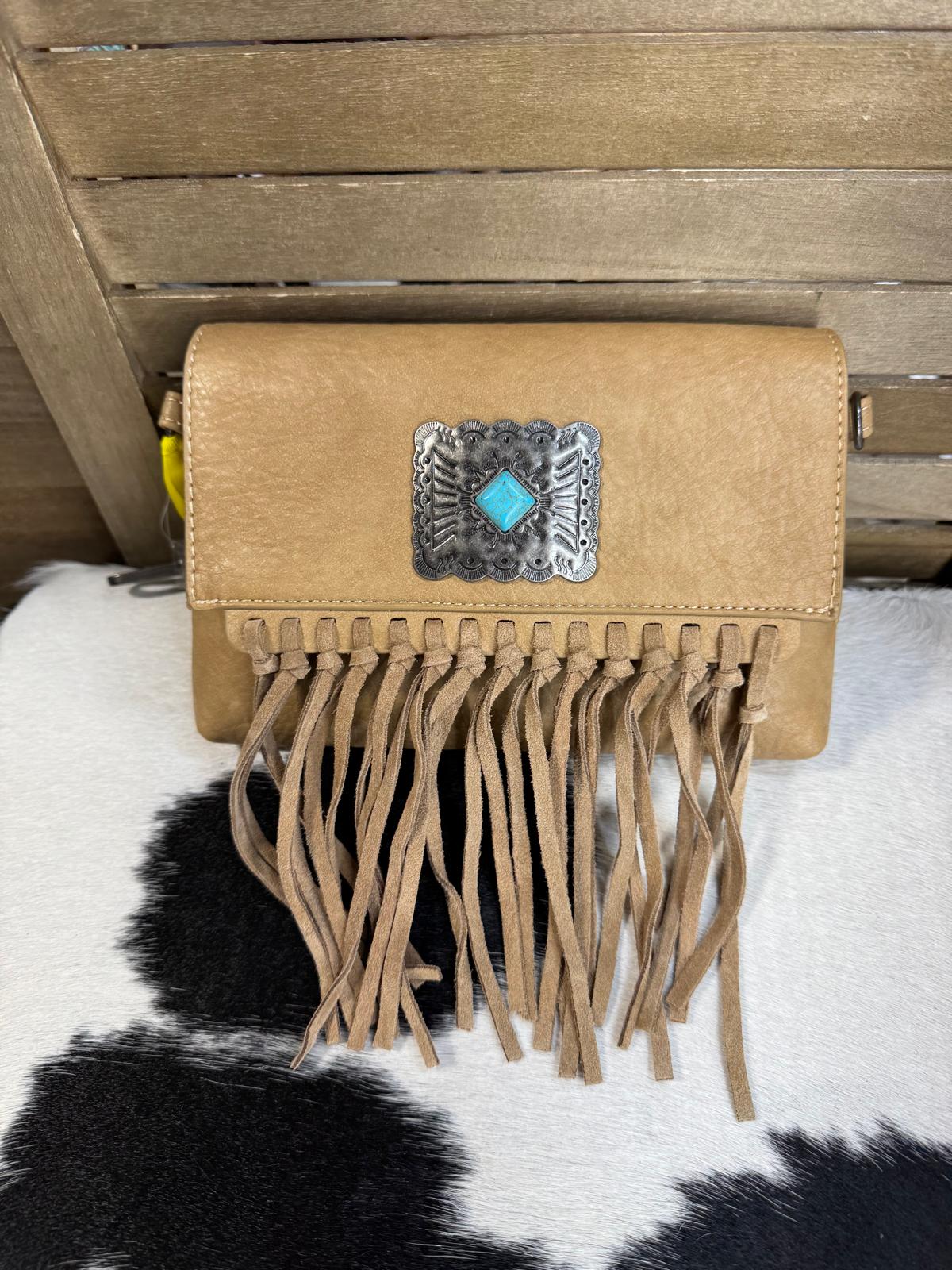 Wrangler Stone Fringe Crossbody