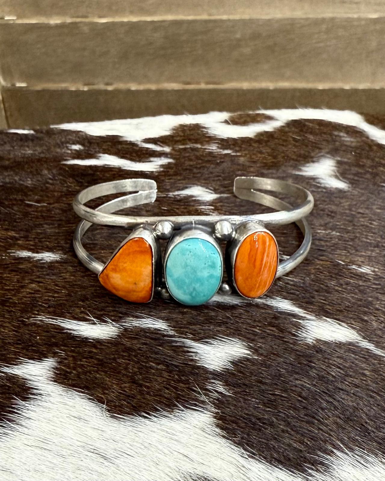 Augustine Largo Spiny & Kingman 3 Stone Cuff *Native