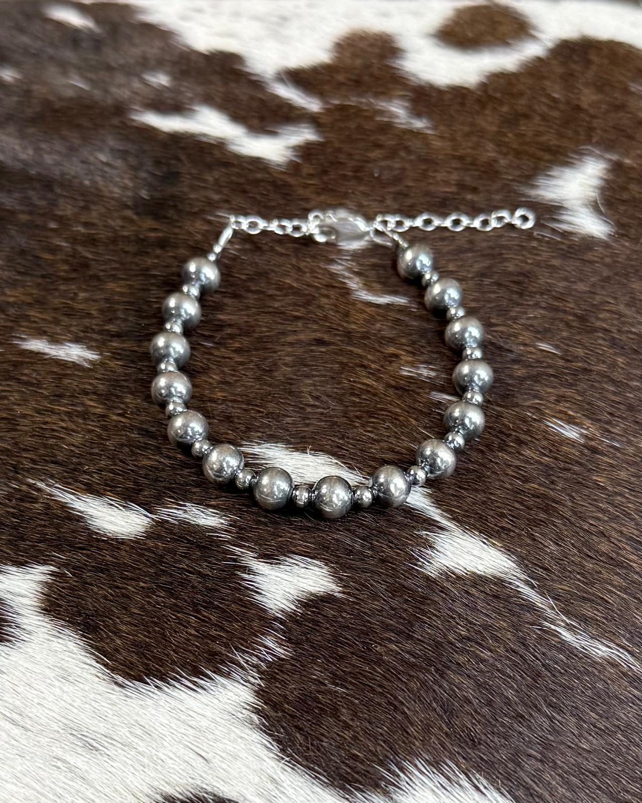 5-8” 6mm 3mm Multi Sized Sterling Pearl Bracelet