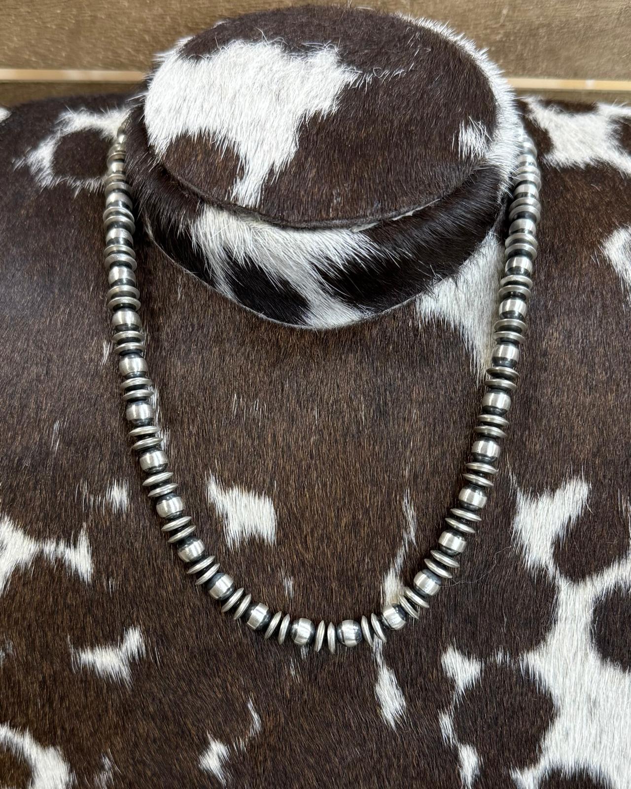 18" Rounded Saucer Sterling Pearl Necklace