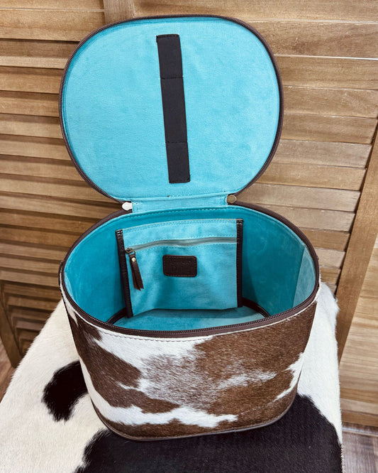 AD Top Tooled Cowhide Makeup Box