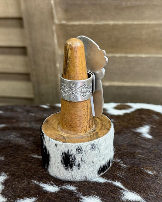 Double Green Stone Adjustable Ring *Native