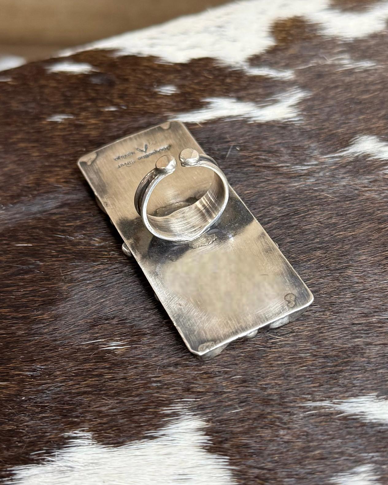 Spiny Pebbled Rectangle Ring *Native