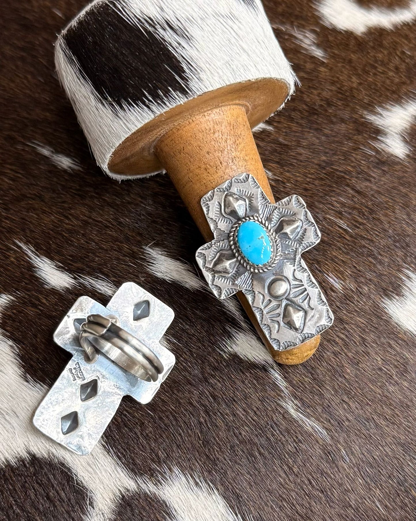 T. Yazzie Adjustable Cross Ring *Native