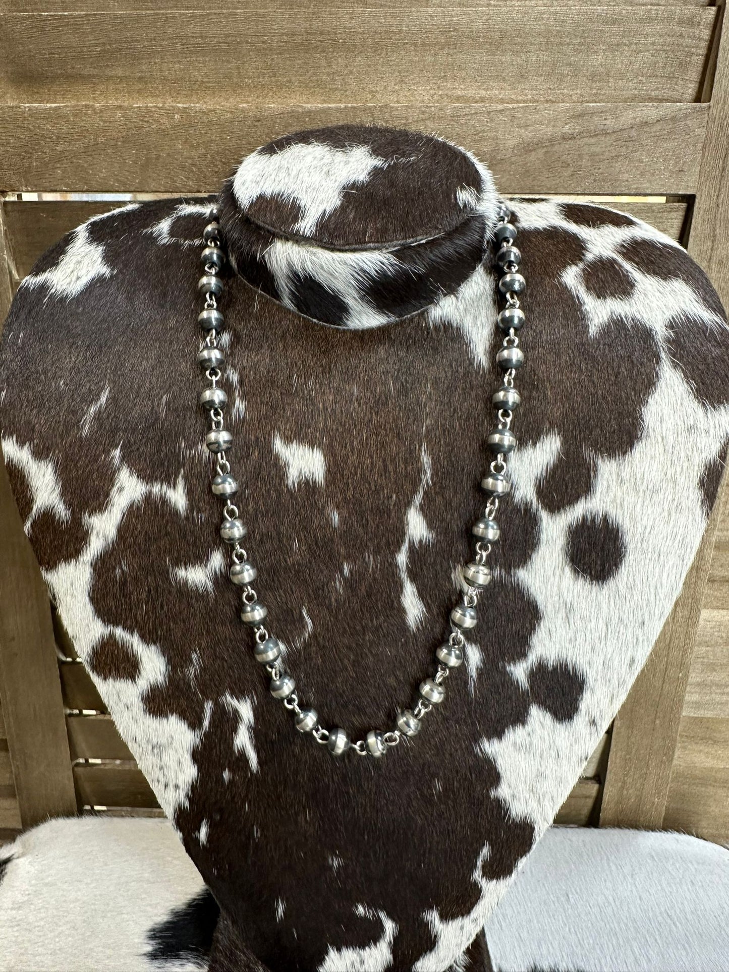 8mm Rosary Style Sterling Pearls 23”