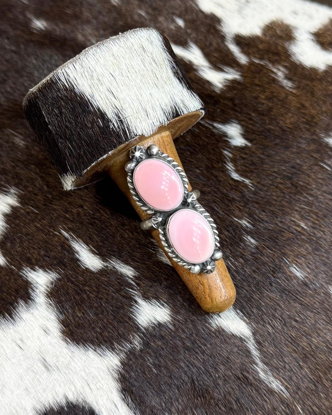 Eugene Balone 2 Stone Pink Conch Ring *Adjustable