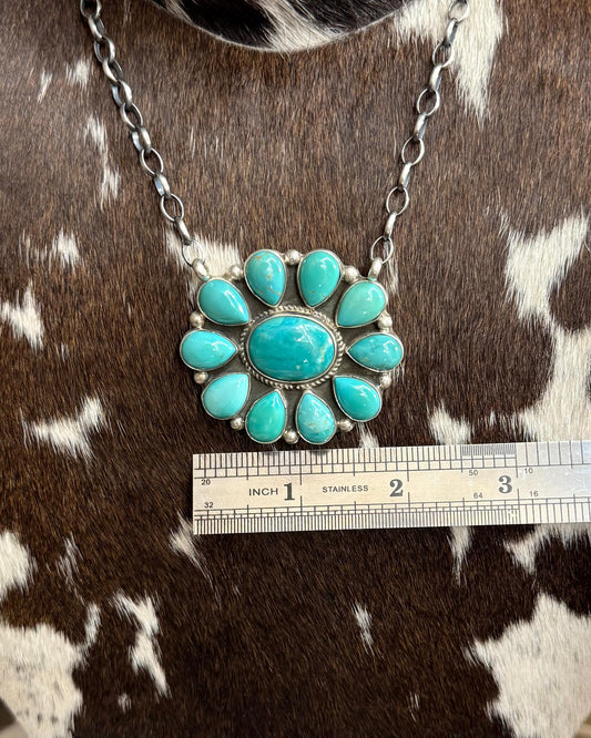 Geraldine James Turquoise Cluster Necklace *Native