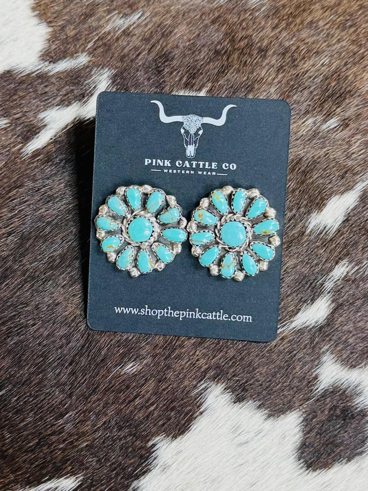 Blue Cluster Earrings *Native