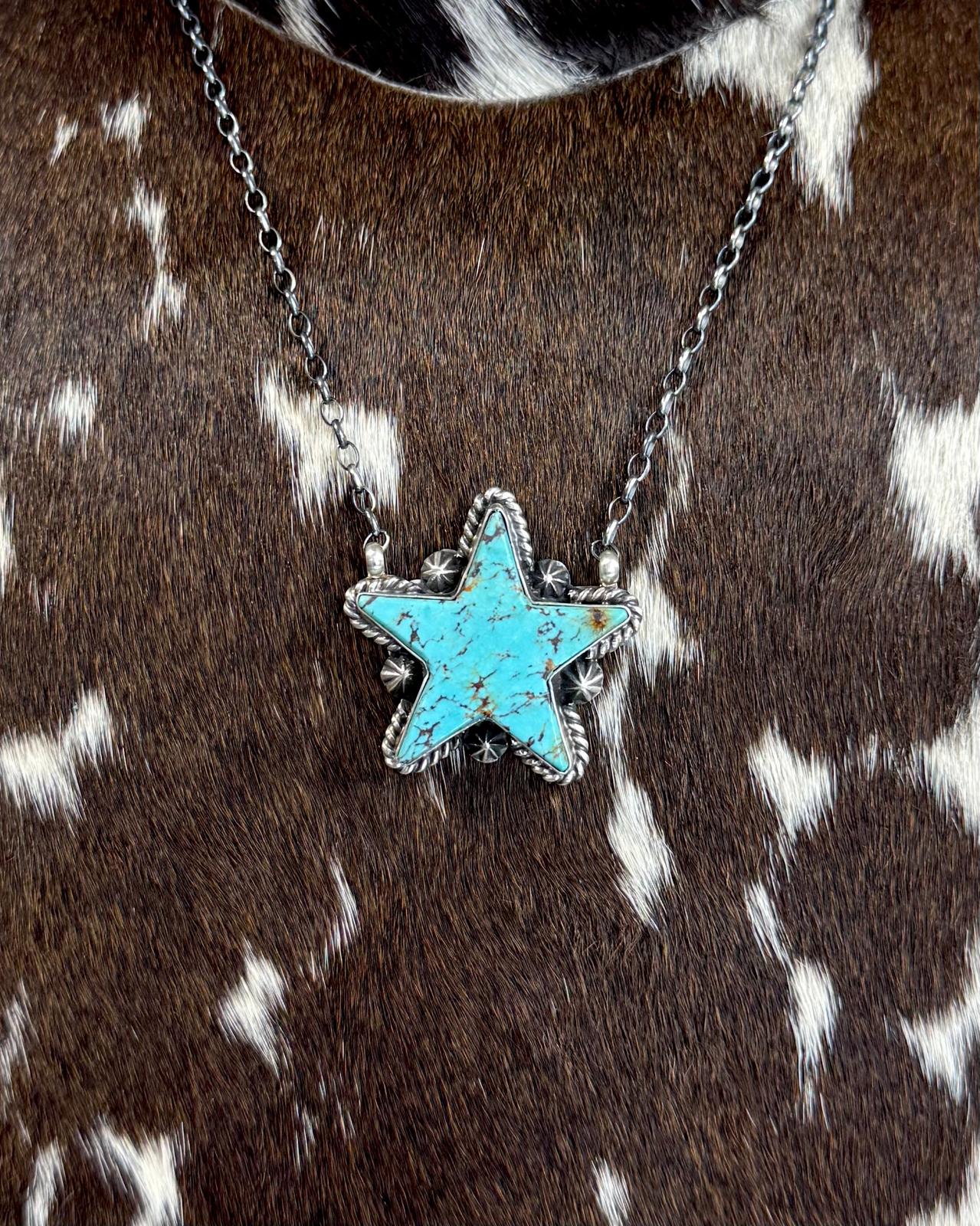 Donovan Skeet Turquoise Star Rope Necklace *Native