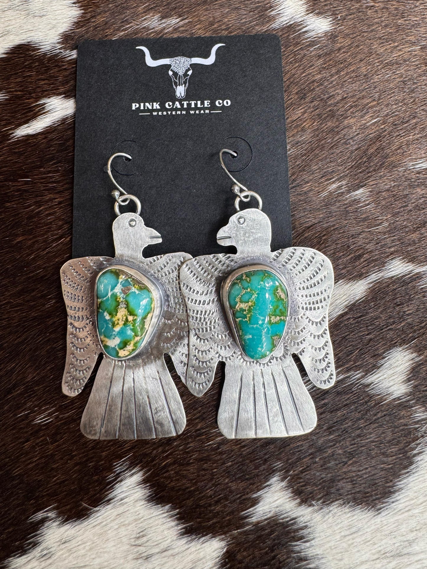 Sterling Thunderbird Stone Earrings *Native
