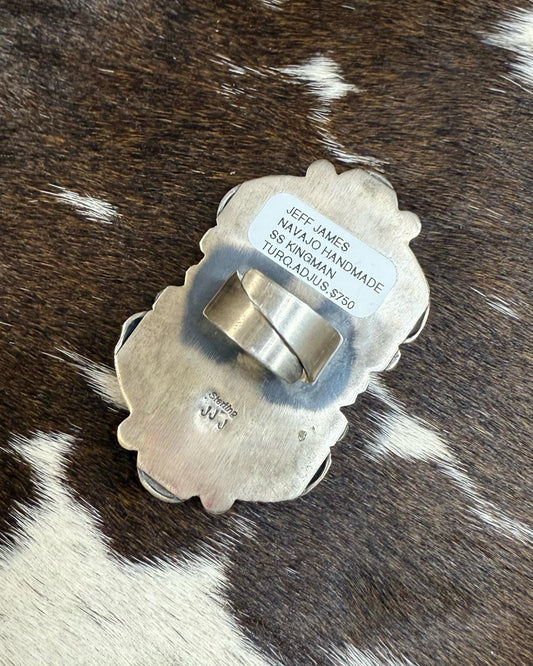 Jeff James Double Stone Turquoise Ring *Native