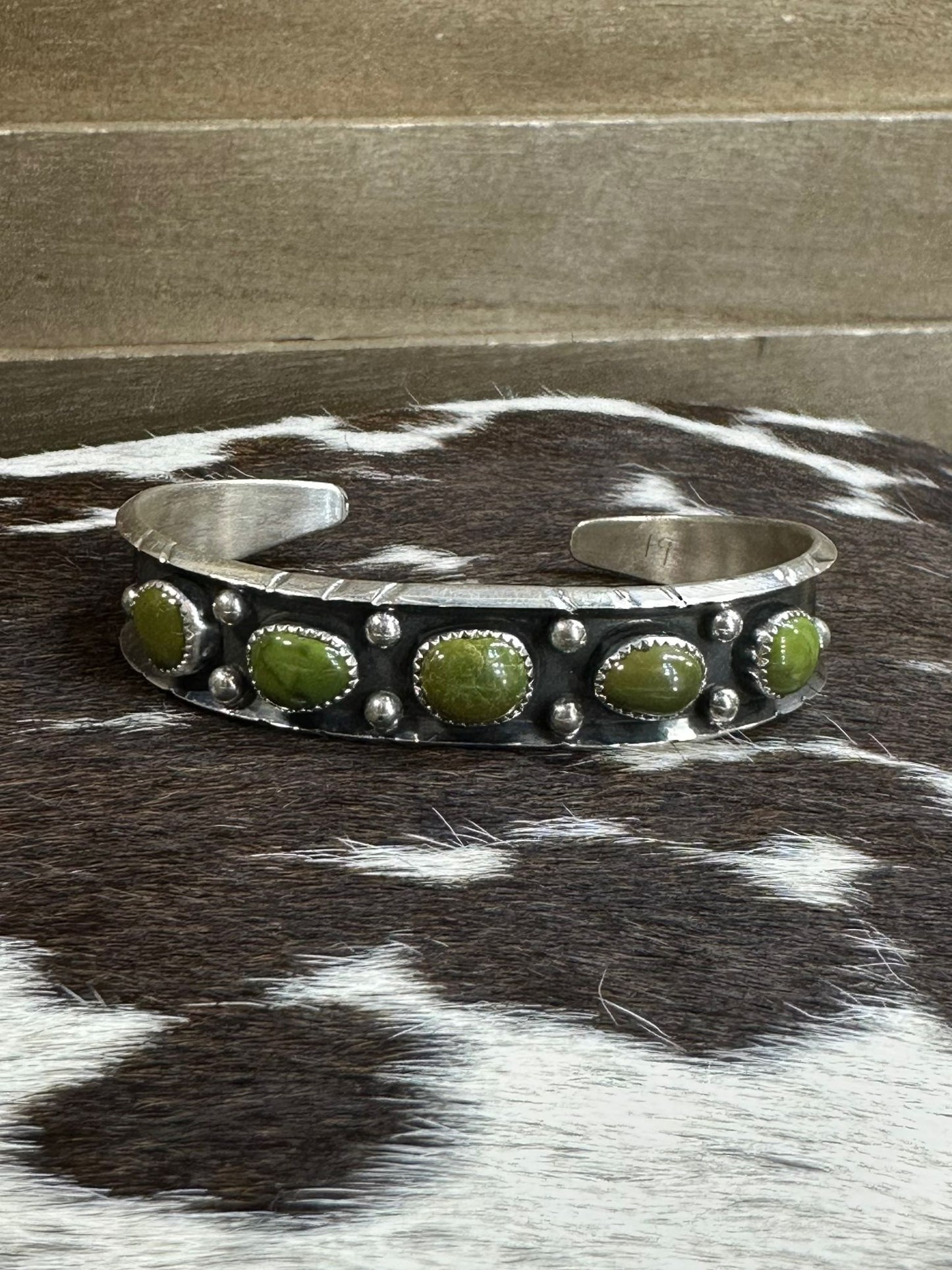 Reed Charley Green Turquoise Cuff *Native