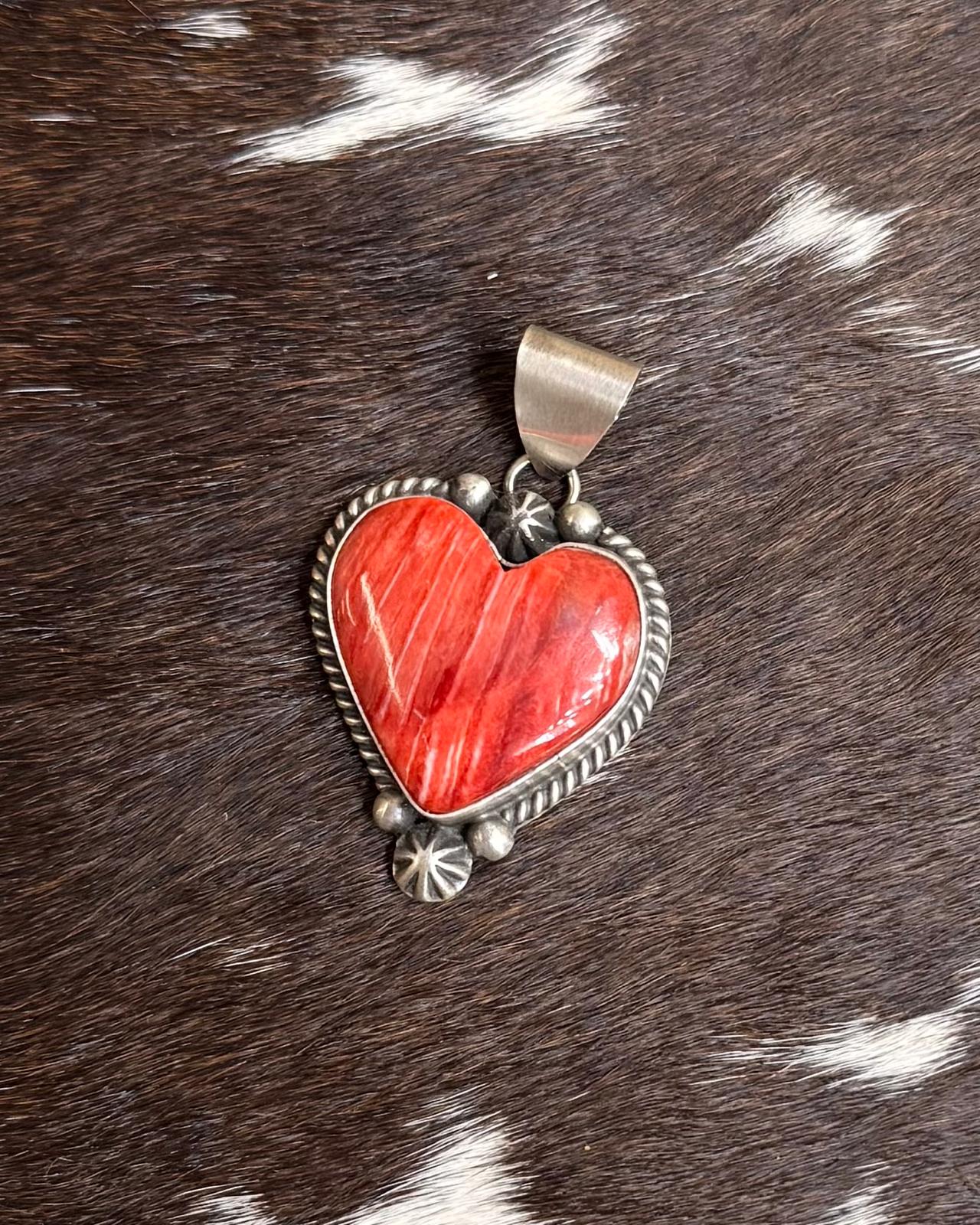 Red Spiny Heart Pendant - Native