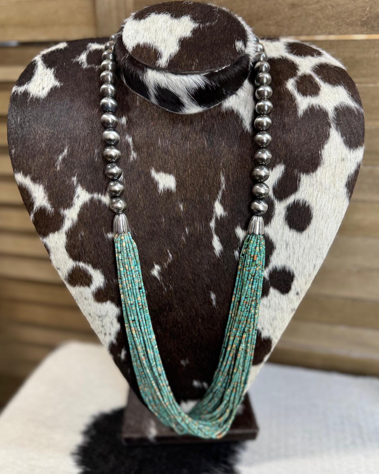 Statement Multi Turquoise Strand Necklace